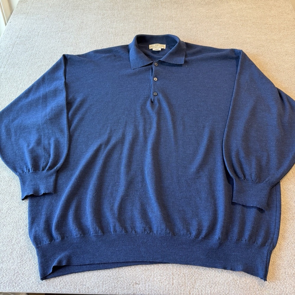 Pronto Uomo Sweater Mens 4XL Long Sleeve Blue 100%‎ Wool Made In Italy